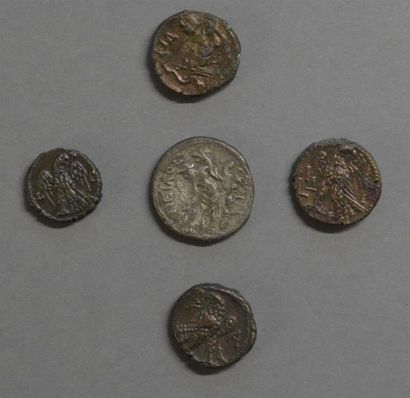 Monnaies - Médailles - Sceaux Lot de 5 tétradrachmes d'Alexandrie : Domitien, Claude...