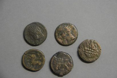 Monnaies - Médailles - Sceaux Numidie, lot de 5 bronzes, TB à SUP