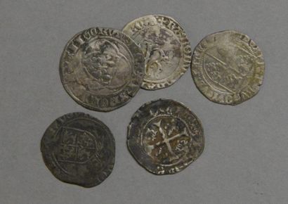 Monnaies - Médailles - Sceaux Charles VIII : blanc au K Dy 593, 2,4 g TB, douzain...