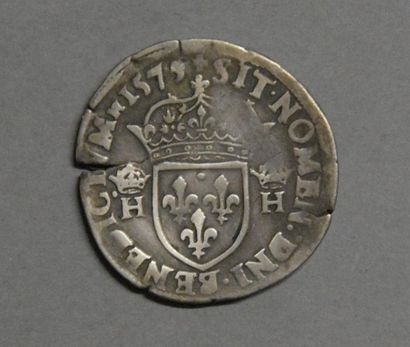 Monnaies - Médailles - Sceaux Henri III : teston 1575 A, TB, nettoyé