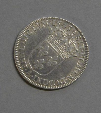 Monnaies - Médailles - Sceaux Louis XIV : ½ écu à la mèche courte 1643 A (rose) TTB,...