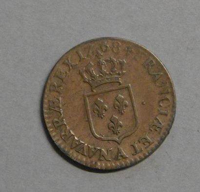Monnaies - Médailles - Sceaux Louis XV : ½ sol à la veille tête, 1768 A, TTB