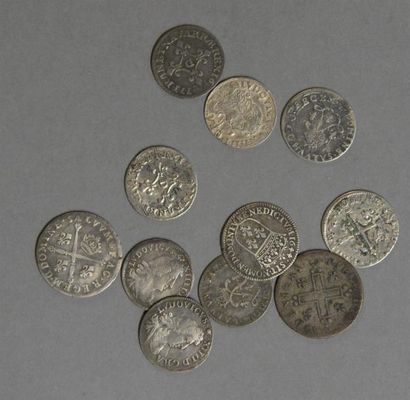 Monnaies - Médailles - Sceaux Louis XIV : lot de 11 divisionnaires en argent : XXX...