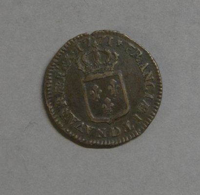 Monnaies - Médailles - Sceaux Louis XV :sol à la vieille tête 1771 D, TTB