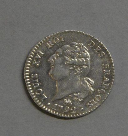 Monnaies - Médailles - Sceaux Louis XVI : ½ écu de 3 livres 1792 A SUP traces de...