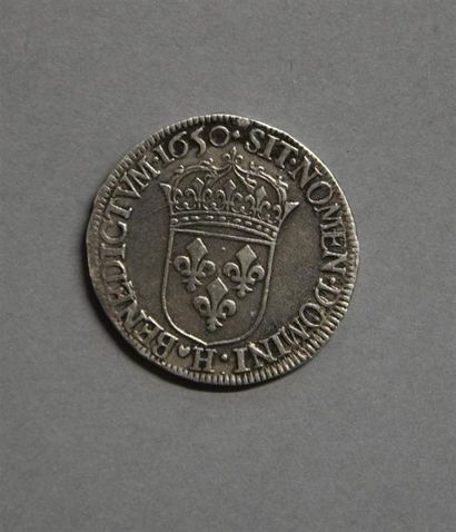 Monnaies - Médailles - Sceaux Louis XIV : ½ écu à la mèche longue, TTB, traces de...