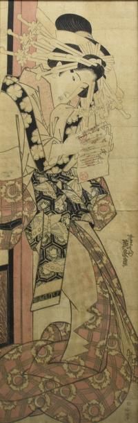 Art d'Asie Keisai EISEN (1790 -1848) et Utagawa TOYOKUNI III (1786 -1865) Quatre...