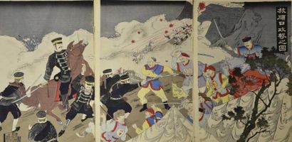 Art d'Asie JAPON - Ensemble de 116 oban tate-e, dont des triptyques, figurant des...