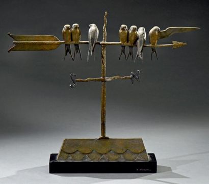 André-Vincent BECQUEREL (1893-1981) Hirondelles sur une girouette
Sculpture.
Épreuve...