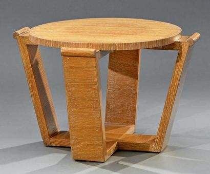 André SORNAY (1902-2000) Table ronde de salon, probablement à système à l'origine,...