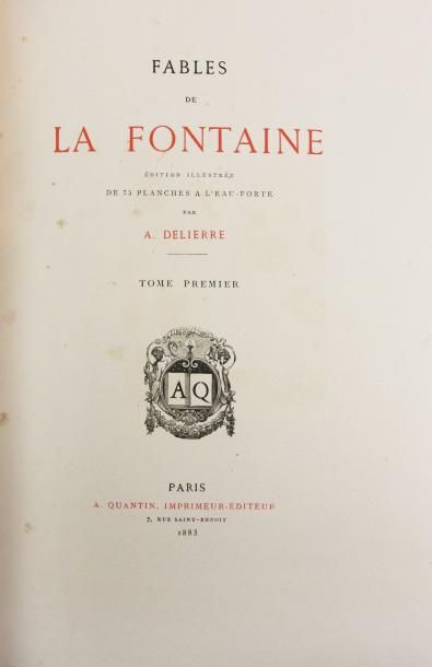 LA FONTAINE (J. de) FABLES. Paris, Quantin, 1883.
2 forts volumes in-4°, maroquin...