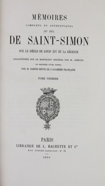 SAINT-SIMON MÉMOIRES COMPLETS ET AUTHENTIQUES SUR LE SIÈCLE DE LOUIS XIV ET LA RÉEGENCE....