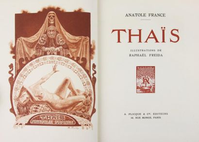 FRANCE (A) THAIS. Paris, A. Plicque et Cie, 1924.
Petit in-4°, maroquin fauve, premier...