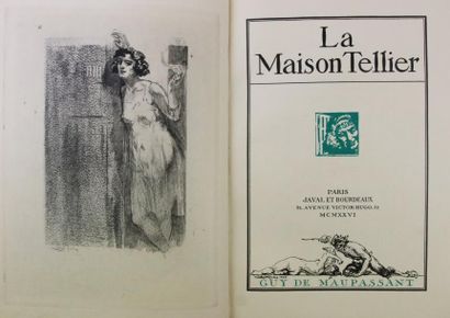 MAUPASSANT (G. de) LA MAISON TELLIER.
Paris, Javal et Bourdeaux, 1926.
In-4°, maroquin...