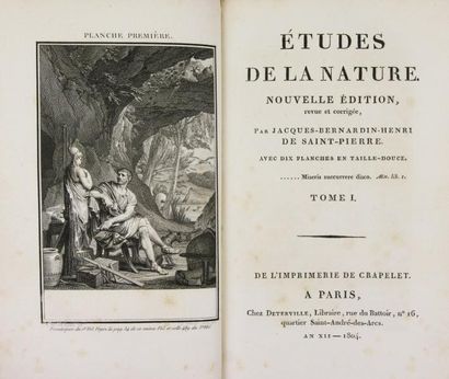 BERNARDIN DE SAINT-PIERRE ÉTUDES DE LA NATURE. Paris, Deterville, An XII, 1804.
5...