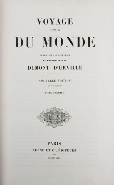 DUMONT d'URVILLE VOYAGE AUTOUR DU MONDE. Paris, Furne, 1857-63.
2 forts volumes in-8,...