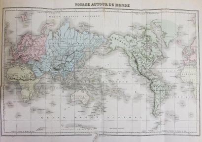 DUMONT d'URVILLE VOYAGE AUTOUR DU MONDE. Paris, Furne, 1857-63.
2 forts volumes in-8,...