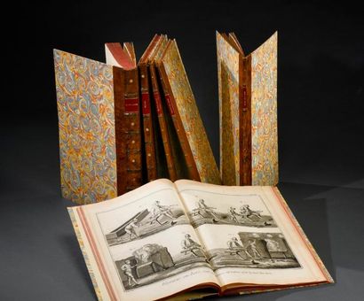 [ENCYCLOPÉDIE]. RECUEIL DE PLANCHES....
6 volumes in-folio, demi-basane, dos lisse...