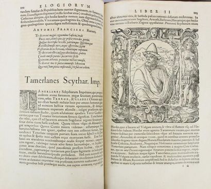 GIOVIO (Paul) ELOGIA VIRORUM BELLICA VIRTUTE ILLUSTRIUM... Bâle, Pierre Perna, 1575.
In...