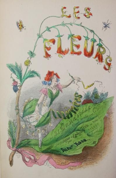 GRANDVILLE. LES FLEURS ANIMÉES. Paris, Garnier, 1867.
2 volumes in-8, demi chagrin...