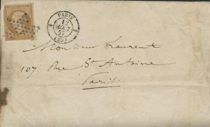 1857 - PROJET DE RÉUNION DES PALAIS DU LOUVRE ET DES TUILERIES Lettre avec en-tête...