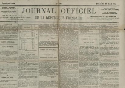 1871 - COMMUNE DE PARIS «LE JOURNAL OFFICIEL»