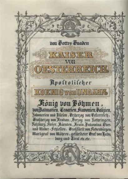 1899 - LETTRE DE NOBLESSE AUTRICHIENNE délivrée à Wien à Daniel Brandt Consul Général...