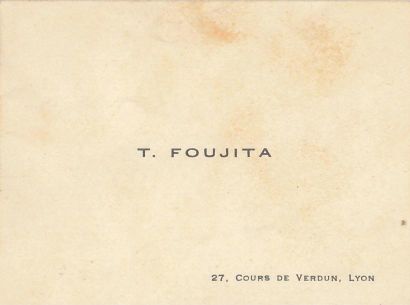 1930 - T. FOUJITA (1886-1968) 
Carte postale manuscrite avec signature autographe...