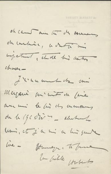 1911 - MARECHAL LYAUTEY Lettre manuscrite de deux pages avec signature autographe...