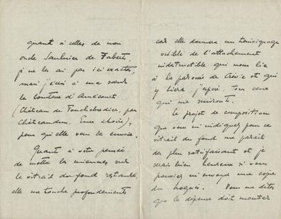 1920 - MARÉCHAL LYAUTEY Lettre manuscrite de 4 pages avec signature autographe, datée...