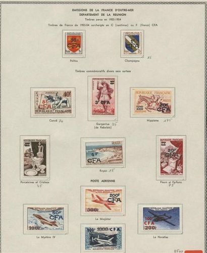 REUNION Collection CFA de 1949 à 1965 dans un classeur où tous les timbres sont neufs...