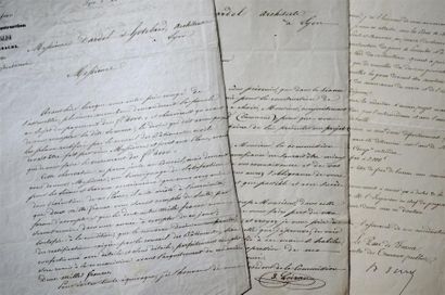 [René DARDEL] ÉGLISE ET GARE DE PERRACHE 3 documents. 1839-1847. 2 lettres du président...