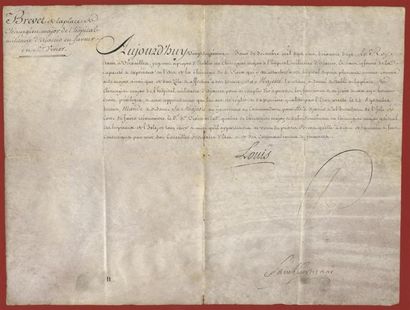 1776 
Brevet de chirurgien major de l'hôpital militaire d'Ajaccio sur vélin (32 x...