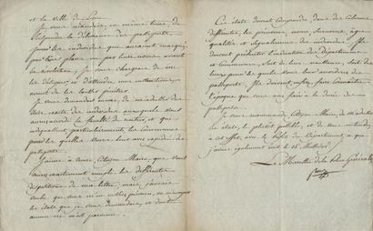 1802 - FOUCHE, Ministre de la Police 
Lettre de 3 pages avec signature autographe...