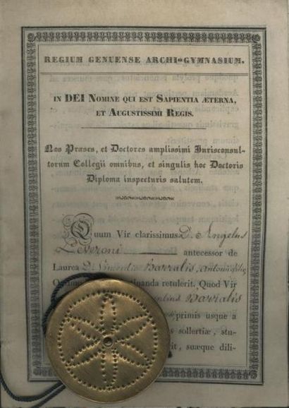 1830/1851 - DOSSIER SUR L'AVOCAT BARRALIS DE NICE Ensemble de 10 documents sur l'Avocat...