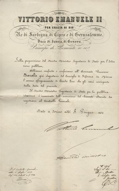1830/1851 - DOSSIER SUR L'AVOCAT BARRALIS DE NICE Ensemble de 10 documents sur l'Avocat...
