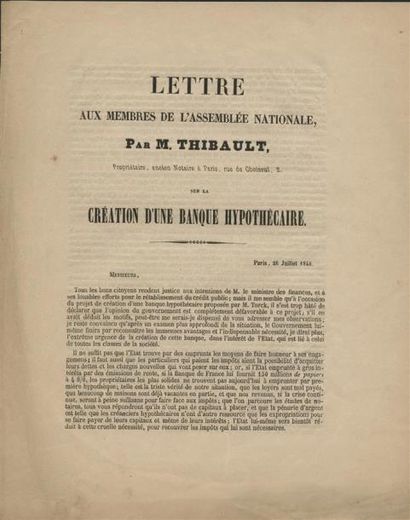 1852/1860 - CRÉDIT FONCIER DE FRANCE Dossier de l'un des 60 membres fondateurs du...