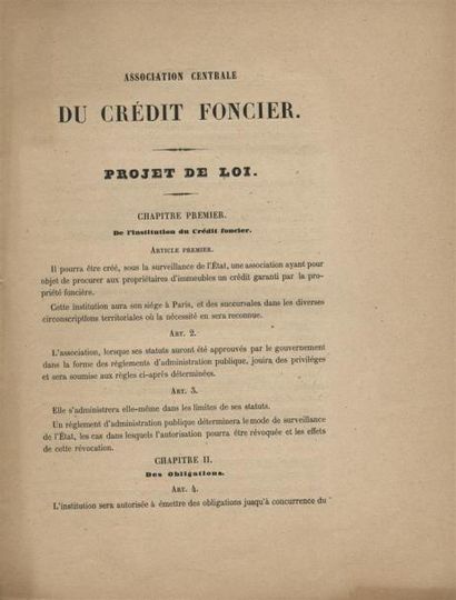 1852/1860 - CRÉDIT FONCIER DE FRANCE Dossier de l'un des 60 membres fondateurs du...