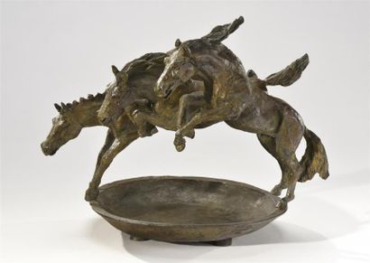 Sculptures des XIXe et XXe siècles Joël BLANC (né en 1946) Coupe aux trois chevaux...