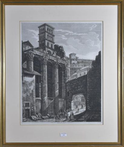 ESTAMPES Luigi ROSSINI (1790-1857) Temple de Mars Vendicatore Eau-forte A vue : 55...