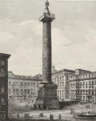 ESTAMPES Luigi ROSSINI (1790-1857) Colonne Antonine Eau-forte A vue : 57,5 x 46 cm...