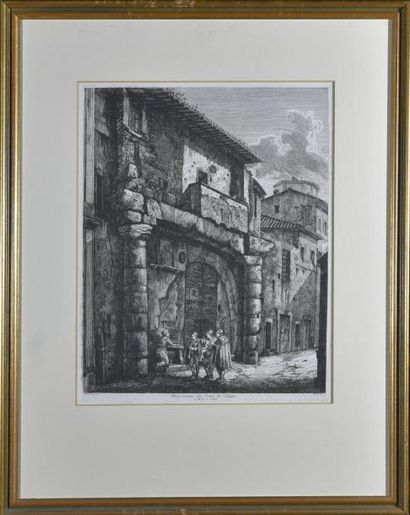 ESTAMPES Luigi ROSSINI (1790-1857) Le portique de Filippo Eau-forte A vue : 46 x...