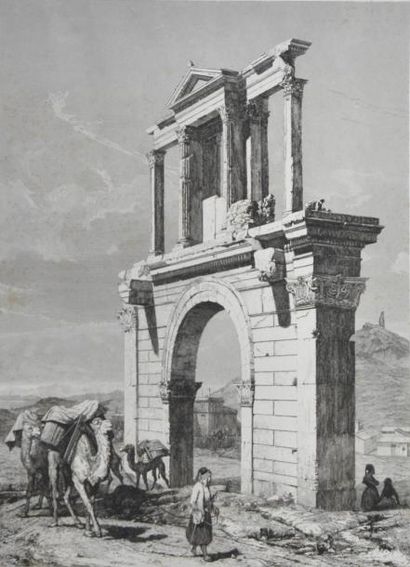 ESTAMPES Andrea GASPARINI (école italienne du XIXe siècle) Temple de la Minerve,...