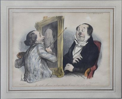 ESTAMPES Honoré DAUMIER (1808 - 1879) - Grrr !... femme. ! laisser un homme quatre...