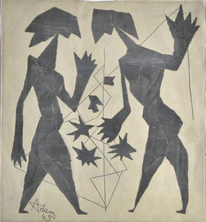 ESTAMPES Henri Georges ADAM (1904 - 1967) Composition. 1945. Gravure (technique...
