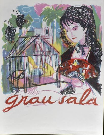 ESTAMPES Emilio GRAU-SALA (1911-1975) Composition. Lithographie. Affiche exposition....