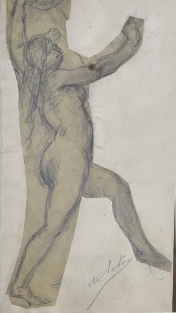 ESTAMPES Adolphe LALIRE (1848-1933) Etudes de nus de femmes. Dessins au fusain et...