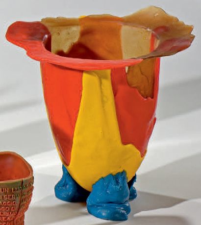 Gaetano PESCE (né en 1939) - Édition Fish Design Vase «Amazzonia» en résine souple...
