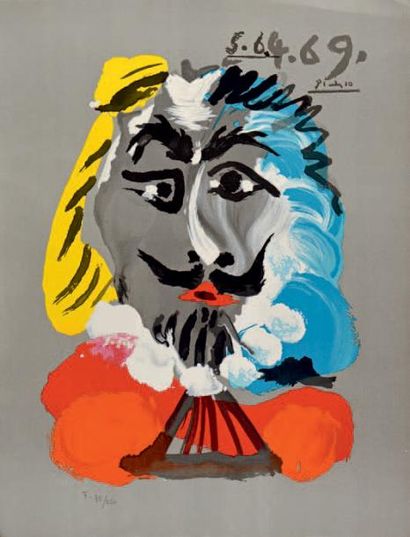D'aprés Pablo Picasso (1881-1973) Portrait imaginaire
Lithographie réalisée par Marcel...