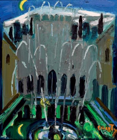 Jean COUTY (1907-1991) L'Alhambra au clair de lune
Huile sur toile, signée en bas...